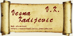 Vesna Kadijević vizit kartica